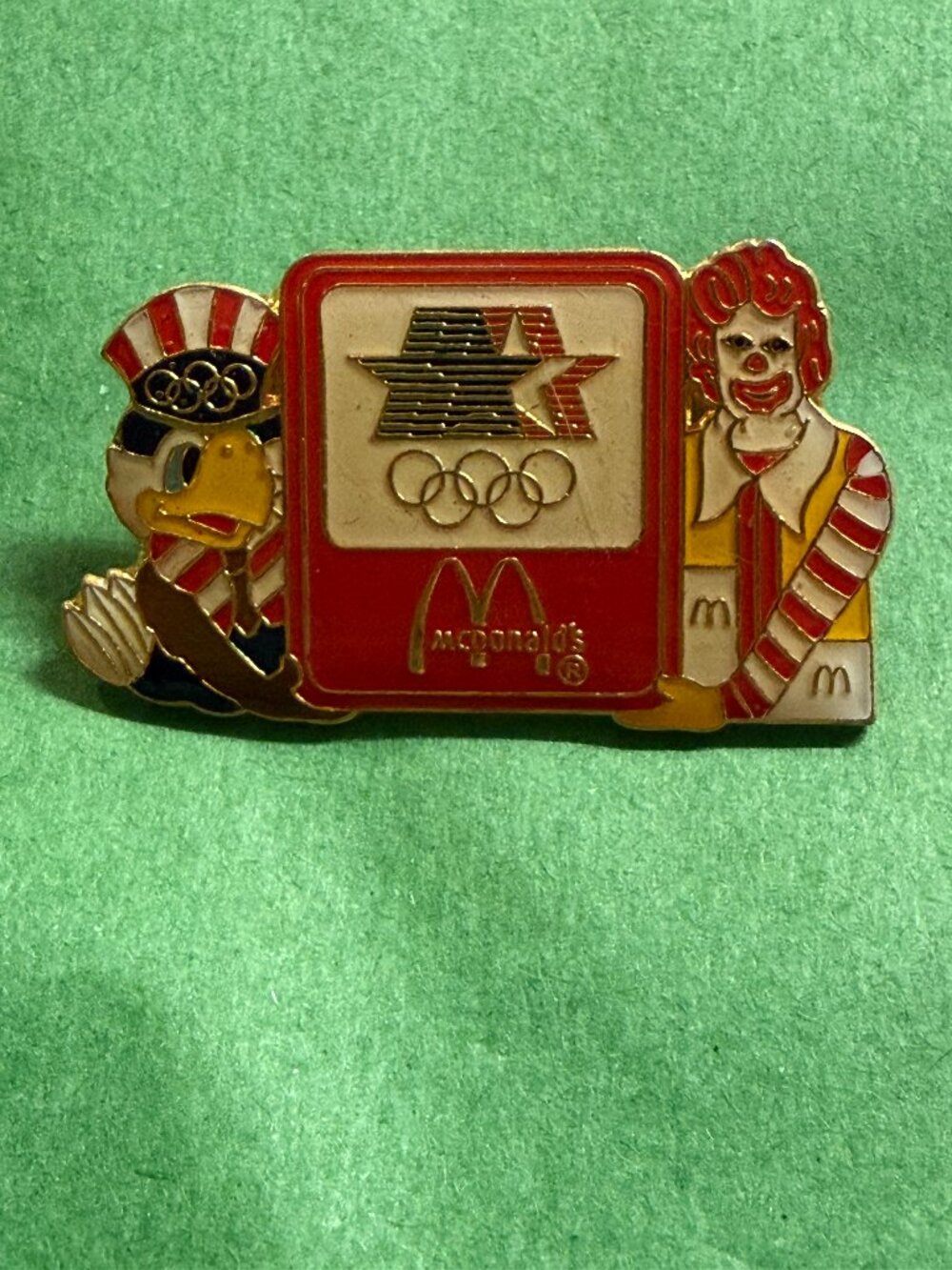 1984 Olympics McDonald's Pin with gold version of Ronald McDonald